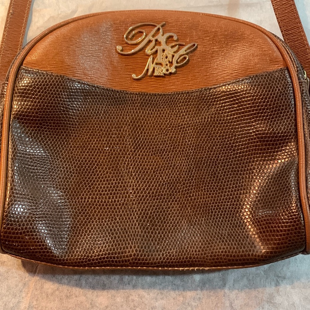 Nina Ricci two-tone brown leather crossbody